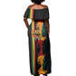 Afro - Black History Month Off Shoulder Maxi Dress Black Soul - I'm Black Every Month