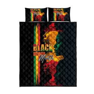 Afro - Black History Month Quilt Bed Set Black Soul - I'm Black Every Month