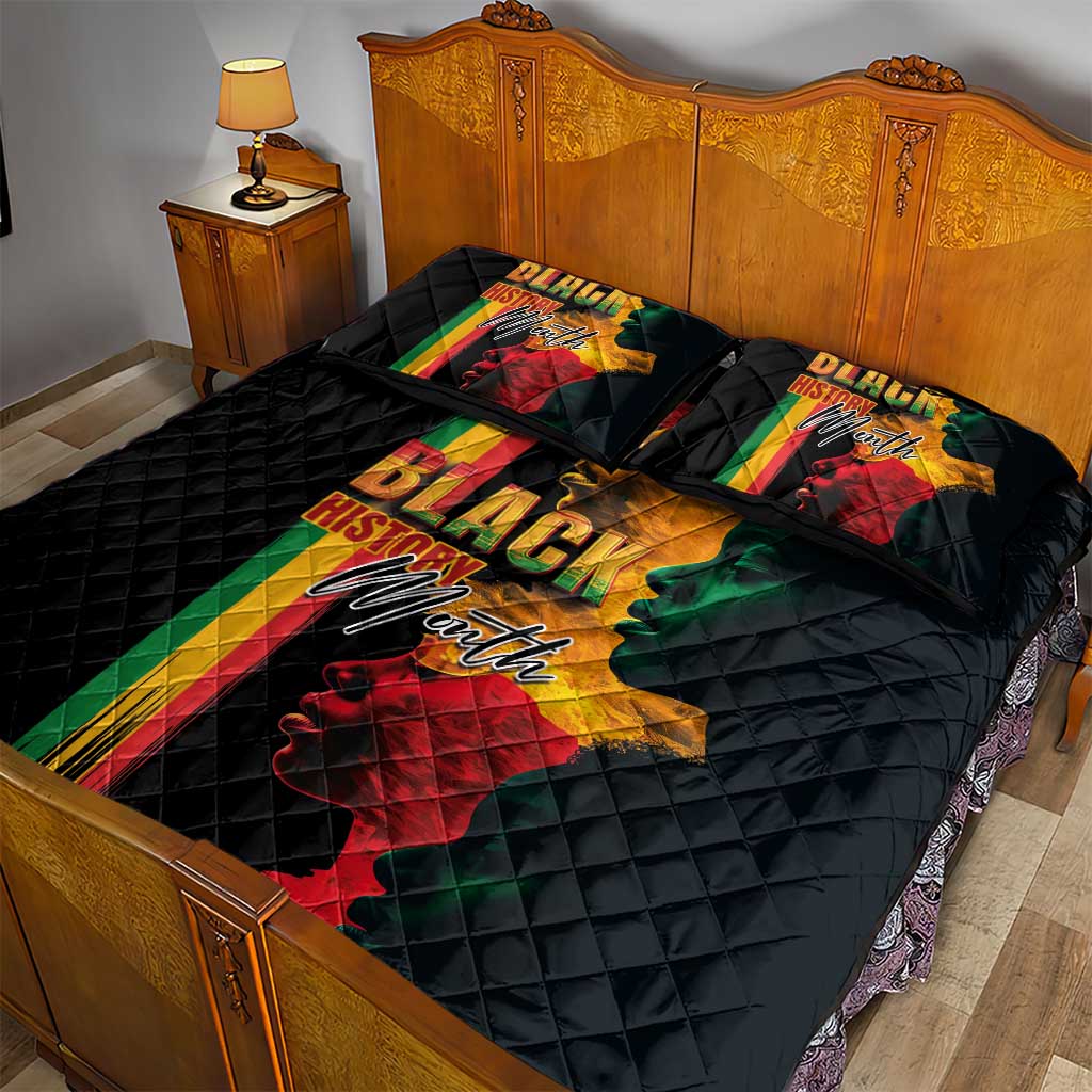 Afro - Black History Month Quilt Bed Set Black Soul - I'm Black Every Month