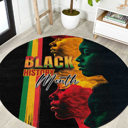 Afro - Black History Month Round Carpet Black Soul - I'm Black Every Month