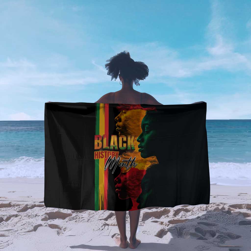 Afro - Black History Month Sarong Black Soul - I'm Black Every Month
