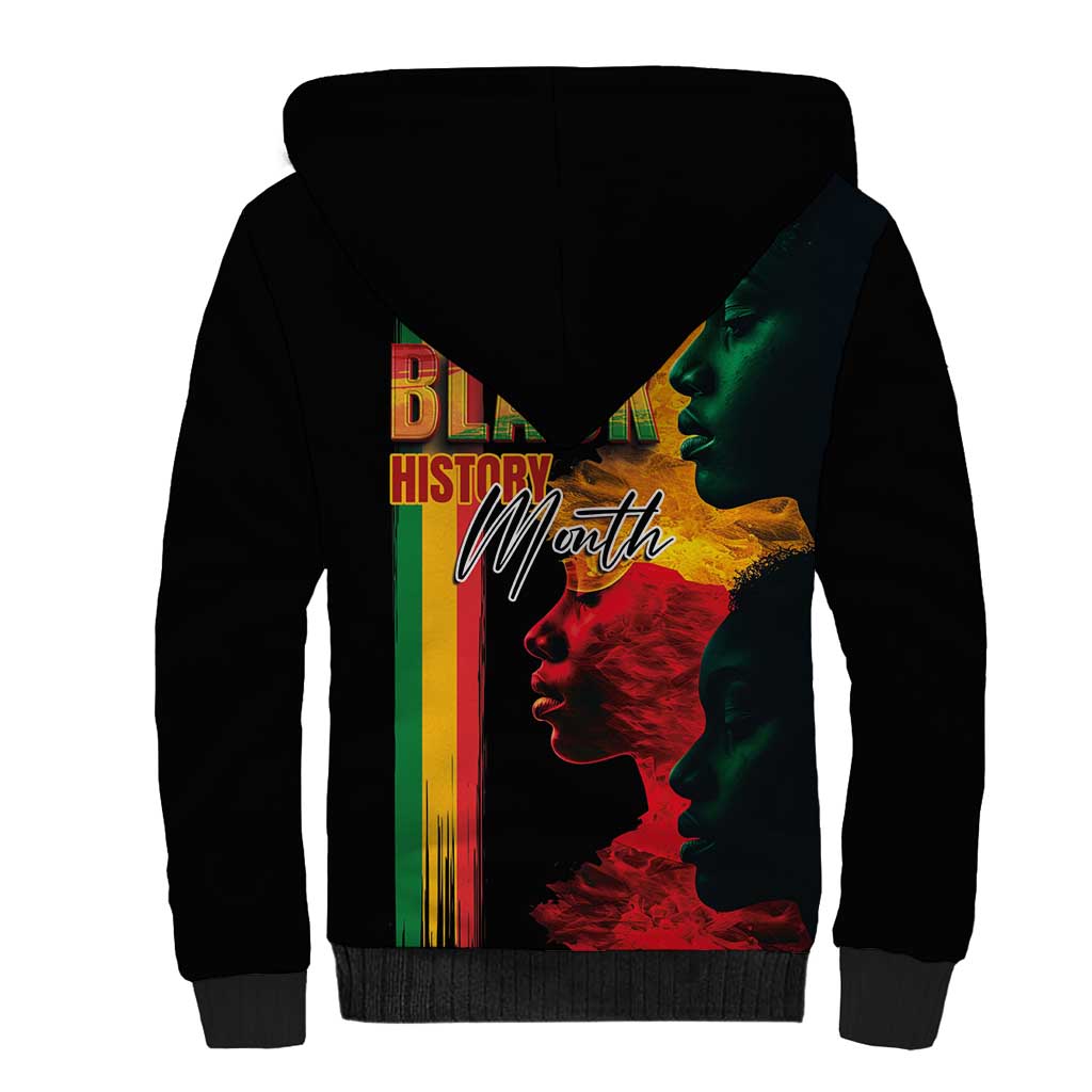 Afro - Black History Month Sherpa Hoodie Black Soul - I'm Black Every Month