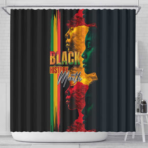 Afro - Black History Month Shower Curtain Black Soul - I'm Black Every Month