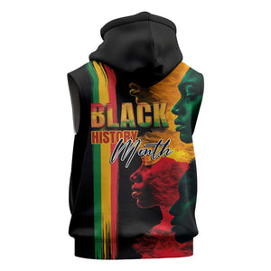 Afro - Black History Month Sleeveless Hoodie Black Soul - I'm Black Every Month - African Pride