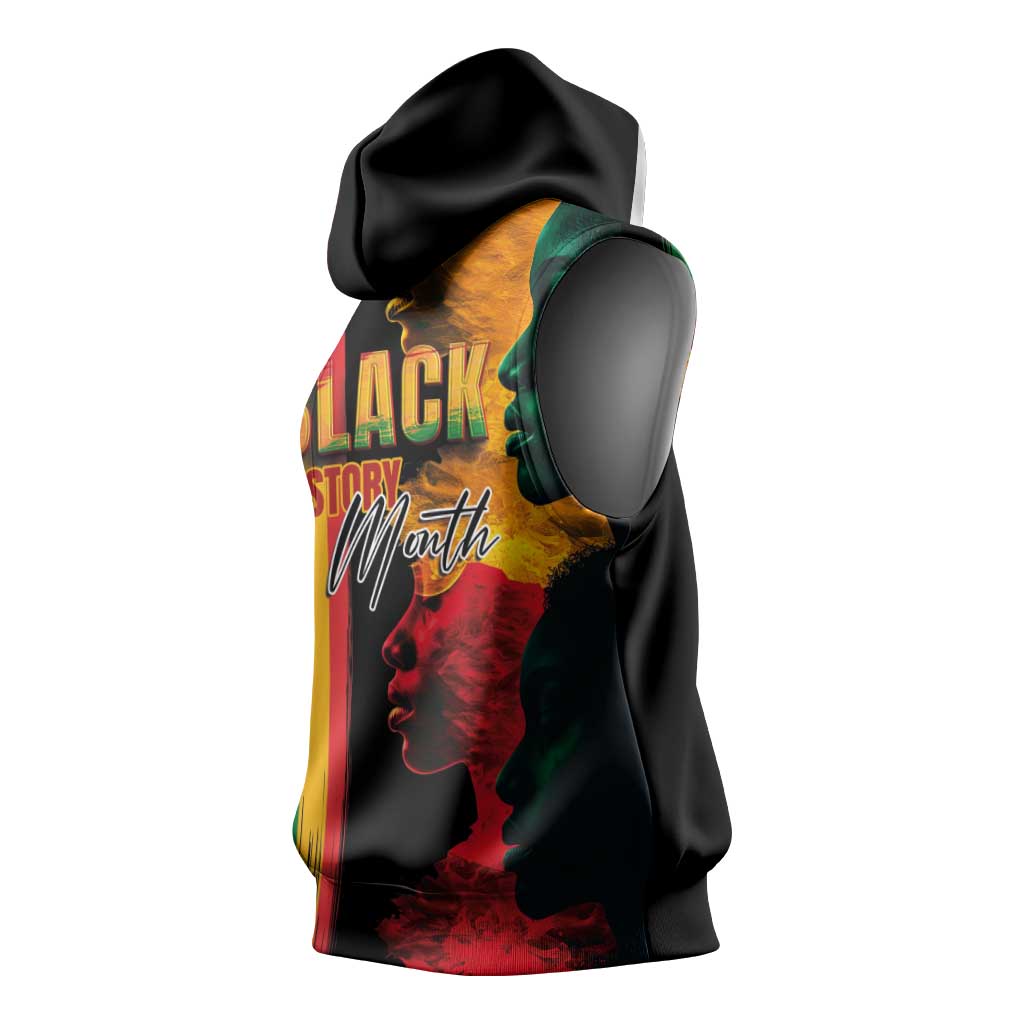 Afro - Black History Month Sleeveless Hoodie Black Soul - I'm Black Every Month - African Pride
