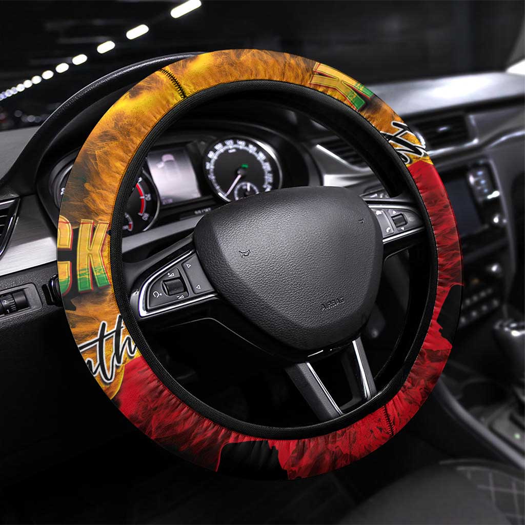 Afro - Black History Month Steering Wheel Cover Black Soul - I'm Black Every Month