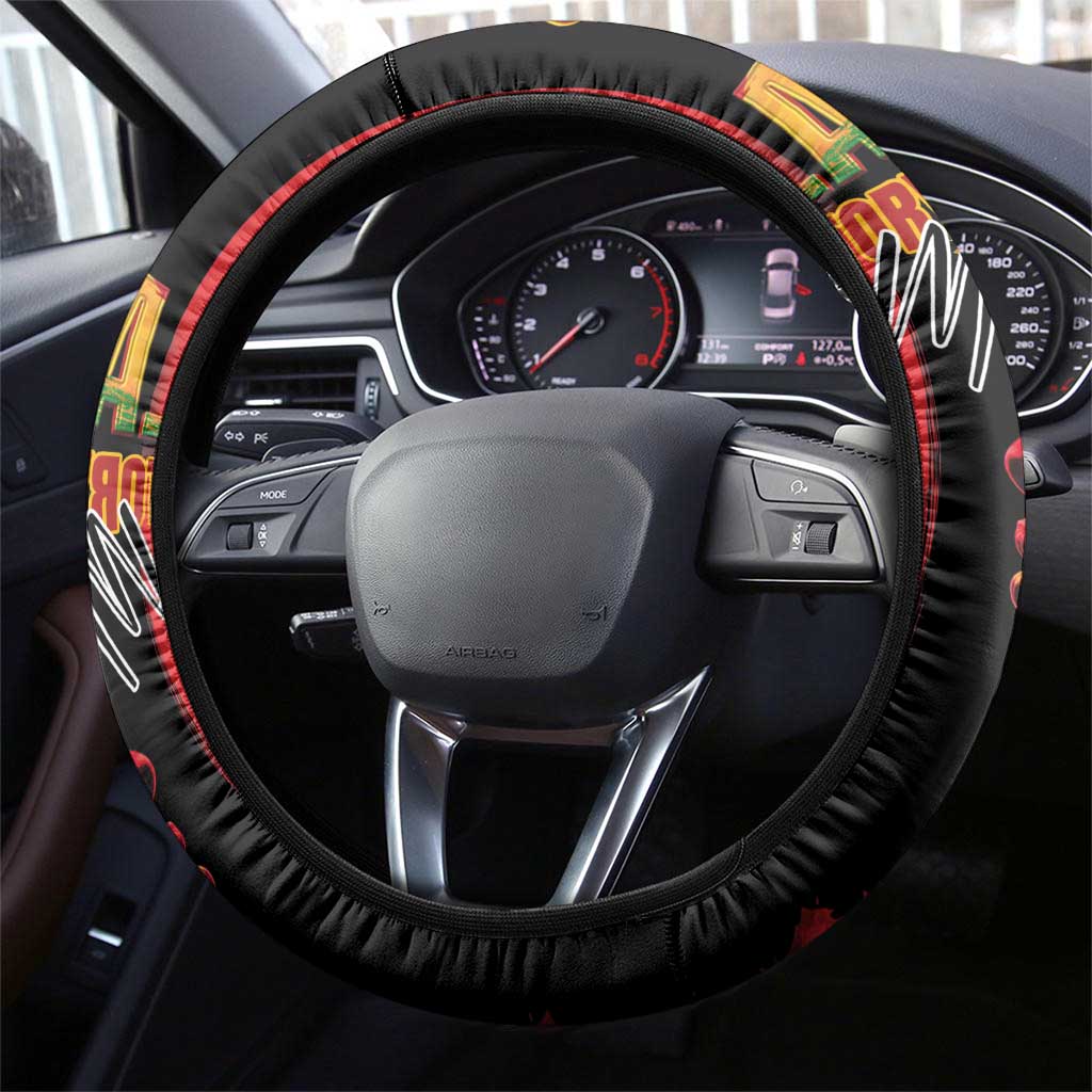 Afro - Black History Month Steering Wheel Cover Black Soul - I'm Black Every Month