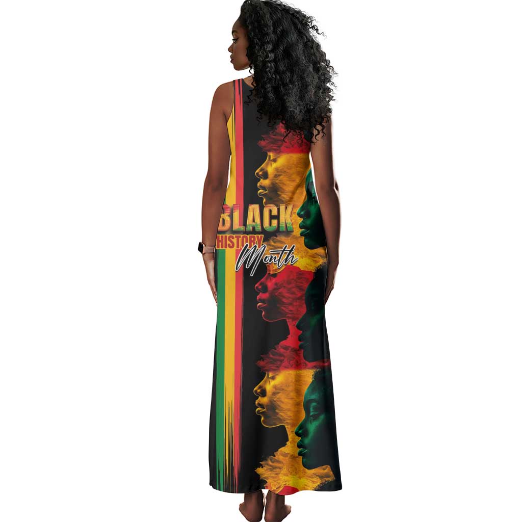 Afro - Black History Month Tank Maxi Dress Black Soul - I'm Black Every Month