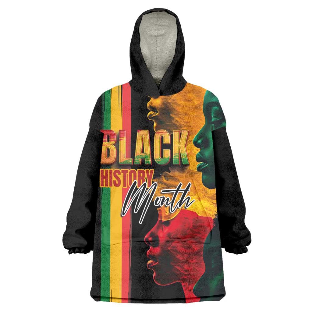 Afro - Black History Month Wearable Blanket Hoodie Black Soul - I'm Black Every Month