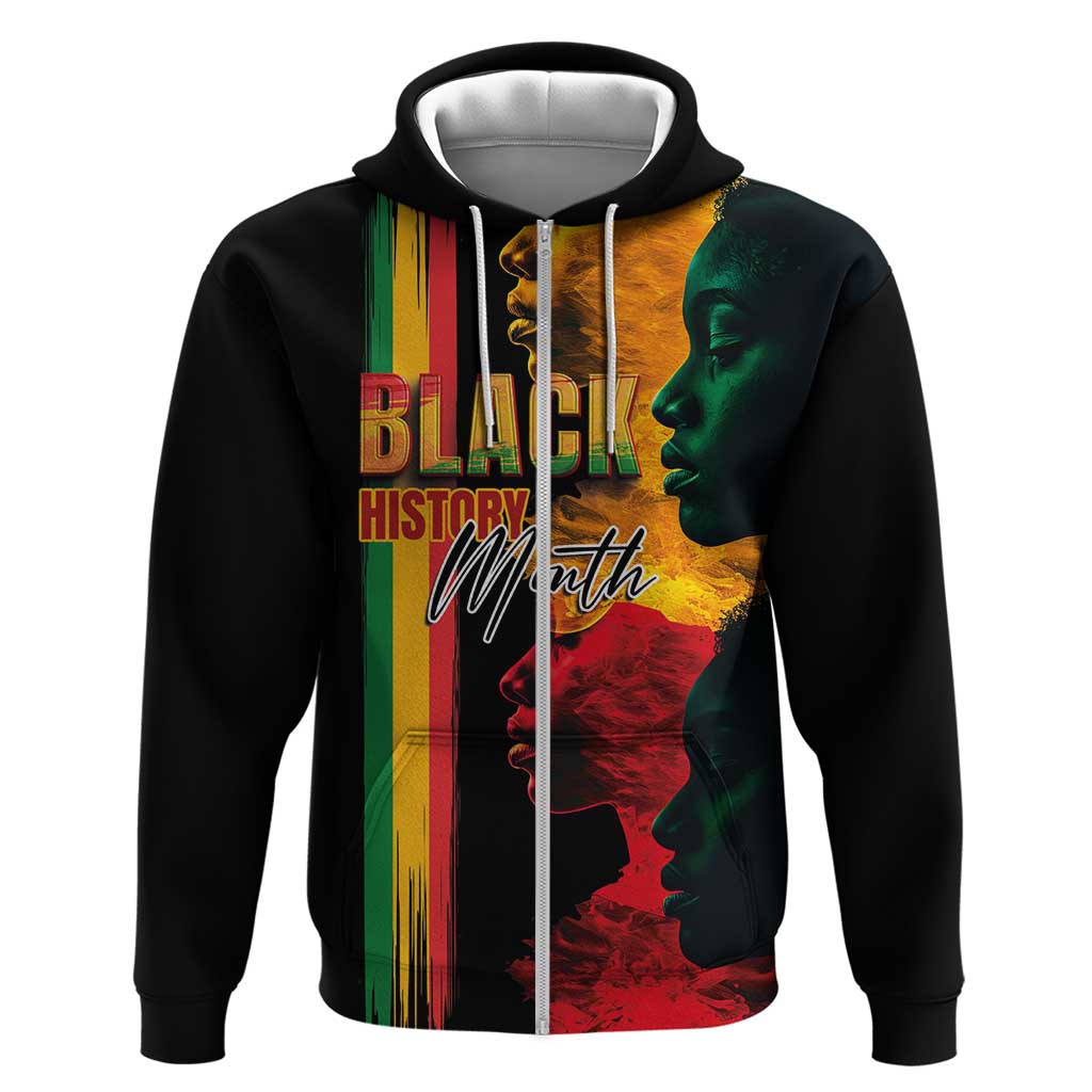 Afro - Black History Month Zip Hoodie Black Soul - I'm Black Every Month