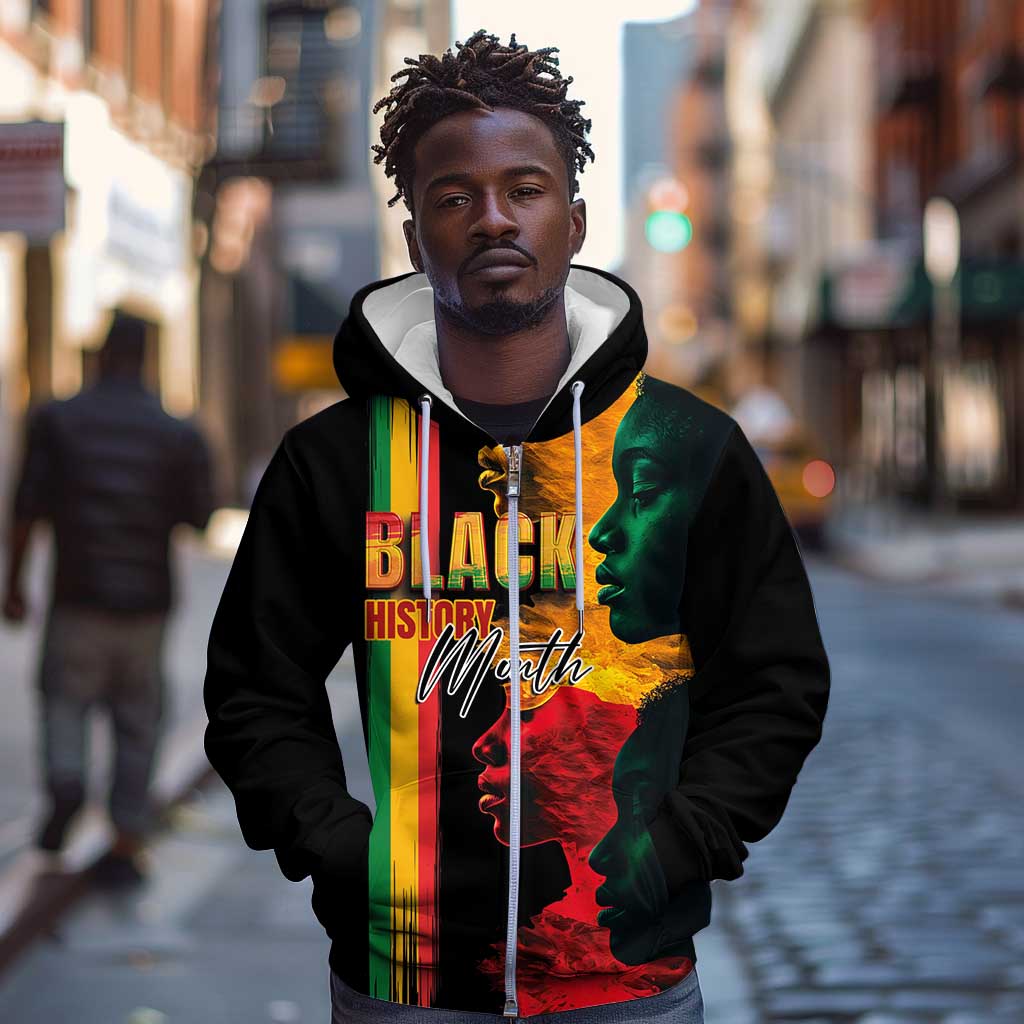 Afro - Black History Month Zip Hoodie Black Soul - I'm Black Every Month