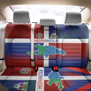 Hispaniola Back Car Seat Cover Haiti and Dominican Republic Emblems and Flag Style