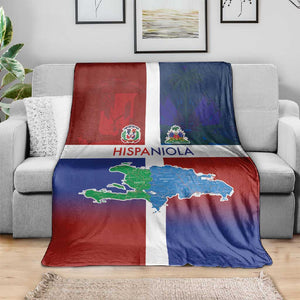 Hispaniola Blanket Haiti and Dominican Republic Emblems and Flag Style