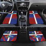 Hispaniola Car Mats Haiti and Dominican Republic Emblems and Flag Style