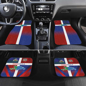 Hispaniola Car Mats Haiti and Dominican Republic Emblems and Flag Style