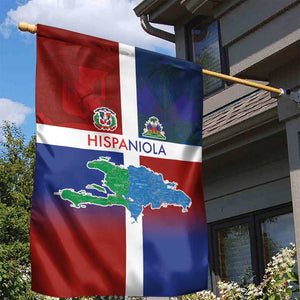 Hispaniola Garden Flag Haiti and Dominican Republic Emblems and Flag Style
