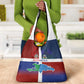 Hispaniola Grocery Bag Haiti and Dominican Republic Emblems and Flag Style