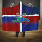 Hispaniola Hooded Blanket Haiti and Dominican Republic Emblems and Flag Style
