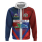 Hispaniola Hoodie Haiti and Dominican Republic Emblems and Flag Style