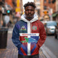 Hispaniola Hoodie Haiti and Dominican Republic Emblems and Flag Style