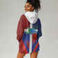 Hispaniola Hoodie Dress Haiti and Dominican Republic Emblems and Flag Style