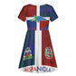 Hispaniola Kid Short Sleeve Dress Haiti and Dominican Republic Emblems and Flag Style