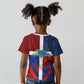 Hispaniola Kid T shirt Haiti and Dominican Republic Emblems and Flag Style
