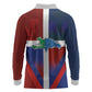 Hispaniola Long Sleeve Polo Shirt Haiti and Dominican Republic Emblems and Flag Style