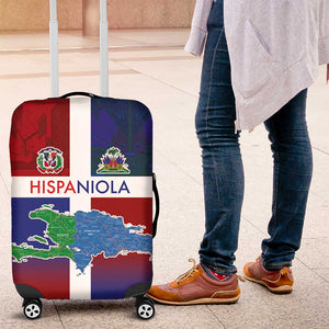 Hispaniola Luggage Cover Haiti and Dominican Republic Emblems and Flag Style