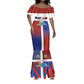 Hispaniola Mermaid Dress Haiti and Dominican Republic Emblems and Flag Style