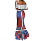 Hispaniola Mermaid Dress Haiti and Dominican Republic Emblems and Flag Style