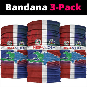 Hispaniola Neck Gaiter Haiti and Dominican Republic Emblems and Flag Style LT03