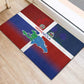 Hispaniola Rubber Doormat Haiti and Dominican Republic Emblems and Flag Style
