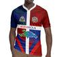 Hispaniola Rugby Jersey Haiti and Dominican Republic Emblems and Flag Style