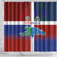 Hispaniola Shower Curtain Haiti and Dominican Republic Emblems and Flag Style