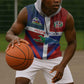 Hispaniola Sleeveless Hoodie Haiti and Dominican Republic Emblems and Flag Style - African Pride