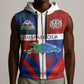 Hispaniola Sleeveless Zip Hoodie Haiti and Dominican Republic Emblems and Flag Style - African Pride
