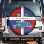 Hispaniola Spare Tire Cover Haiti and Dominican Republic Emblems and Flag Style