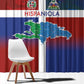 Hispaniola Window Curtain Haiti and Dominican Republic Emblems and Flag Style