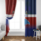 Hispaniola Window Curtain Haiti and Dominican Republic Emblems and Flag Style