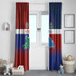 Hispaniola Window Curtain Haiti and Dominican Republic Emblems and Flag Style