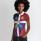 Hispaniola Women Polo Shirt Haiti and Dominican Republic Emblems and Flag Style