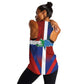 Hispaniola Women Racerback Tank Haiti and Dominican Republic Emblems and Flag Style