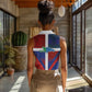 Hispaniola Women Sleeveless Polo Shirt Haiti and Dominican Republic Emblems and Flag Style