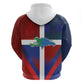 Hispaniola Zip Hoodie Haiti and Dominican Republic Emblems and Flag Style