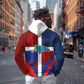Hispaniola Zip Hoodie Haiti and Dominican Republic Emblems and Flag Style