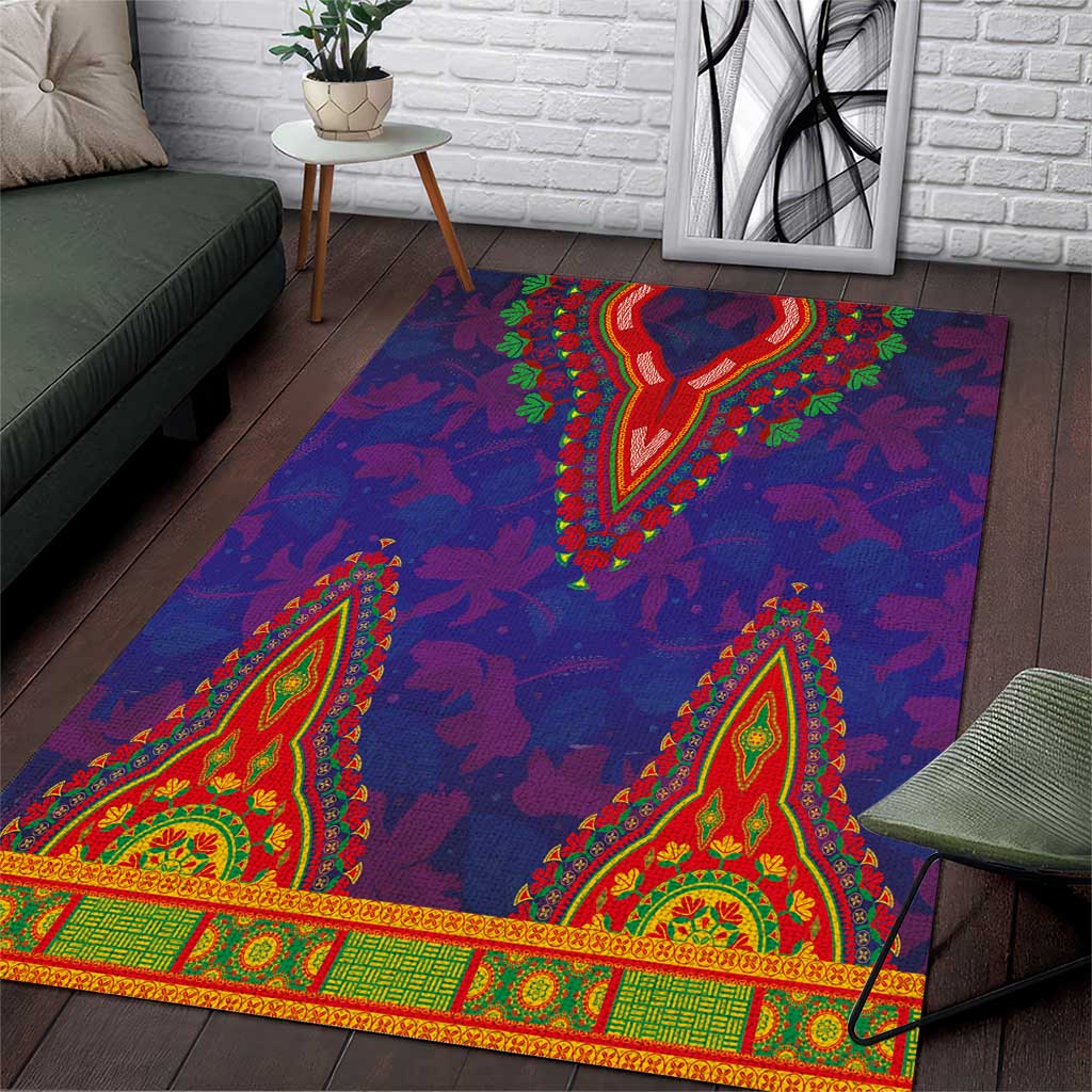 Haiti Area Rug Choeblack Dashiki Style Blue Color