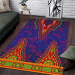 Haiti Area Rug Choeblack Dashiki Style Blue Color