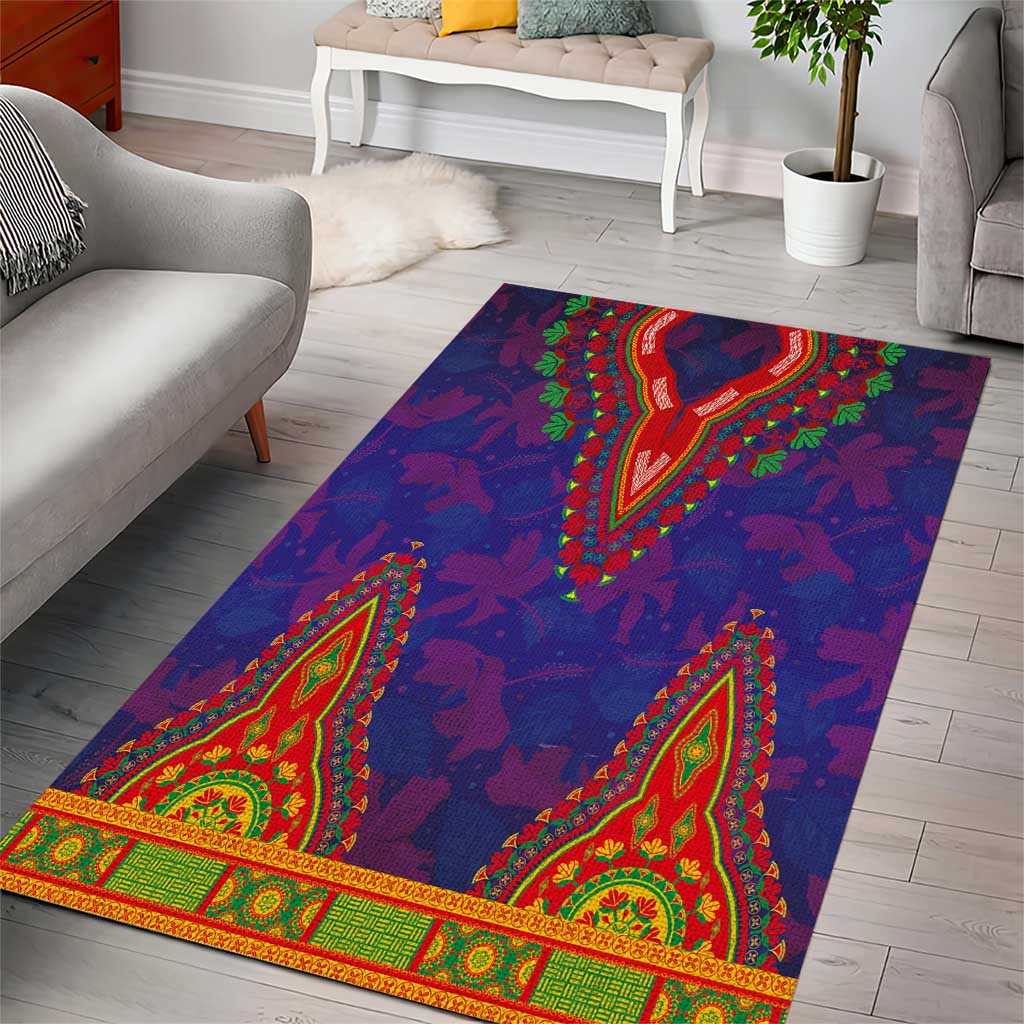 Haiti Area Rug Choeblack Dashiki Style Blue Color