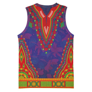 Haiti Basketball Jersey Choeblack Dashiki Style Blue Color - African Pride